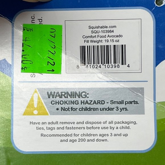 Squishable Comfort Food Avocado Plush Green Smiling 16" Tall NWT - Picture 4 of 8